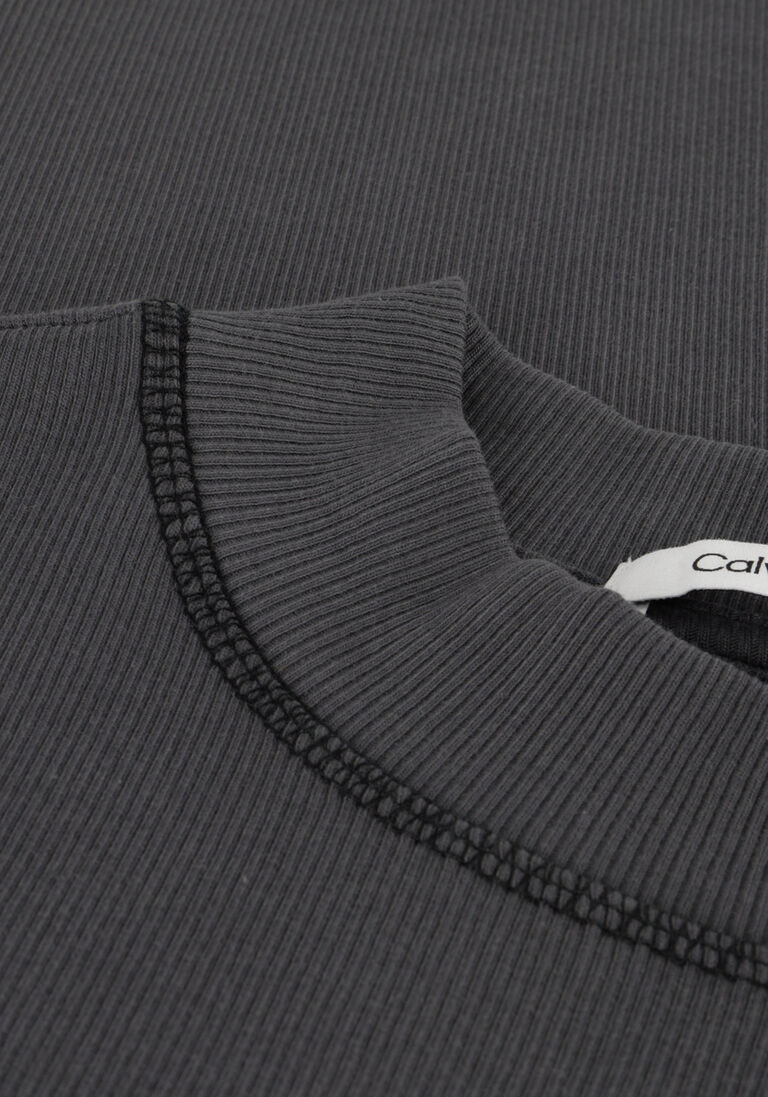CALVIN KLEIN zwarte calvin klein midi jurk hero monolog rib ls dress