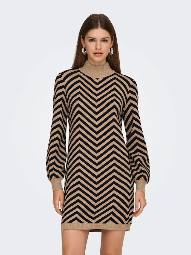 ONLY Strickkleid »ONLJULIA LS HIGHNECK PATTERN DRESS KNT«