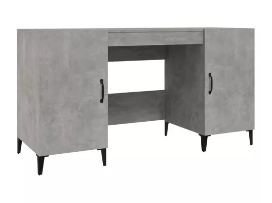 Bureau Gris béton 140x50x75 cm Bois d'ingénierie