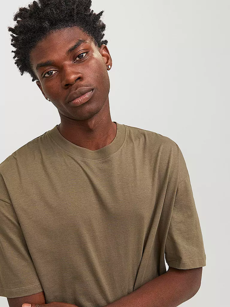 JACK & JONES T-Shirt JJEBRADLEY hellbraun