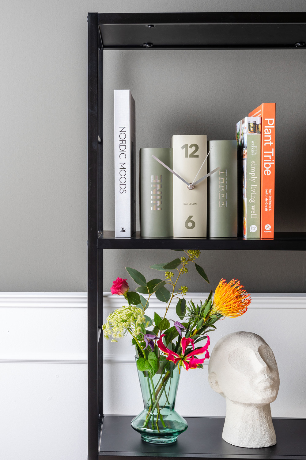 Table clock Book green tones paper
