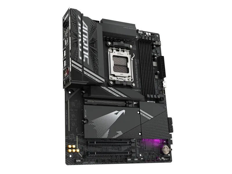 AORUS X870 ELITE WIFI7 - Bundkort - ATX - Socket AM5 - AMD X870 Chipset - USB-C 3.2 Gen 2x2, USB4, USB 3.2 Gen 1, USB 3.2 Gen 2 - 2.5 Gigabit LAN, Bluetooth, Wi-Fi 6 - onboard grafik (CPU påkrævet) - HD Audio (8-kanaler)
