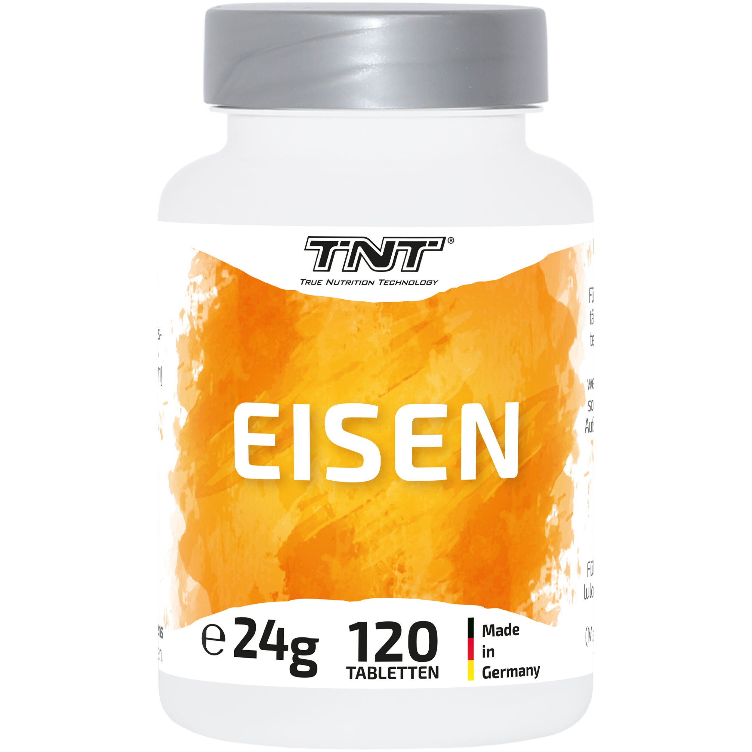 TNT Eisen 18mg. Trägt u.a.zur Verringerung von Müdigkeit und Erschöpfung bei.