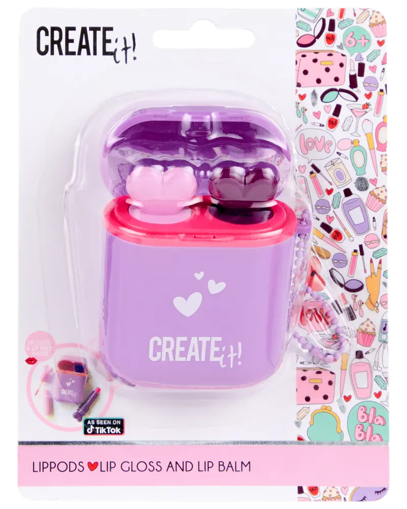 Lippod med læbepomade og lipgloss - Assorterede farver