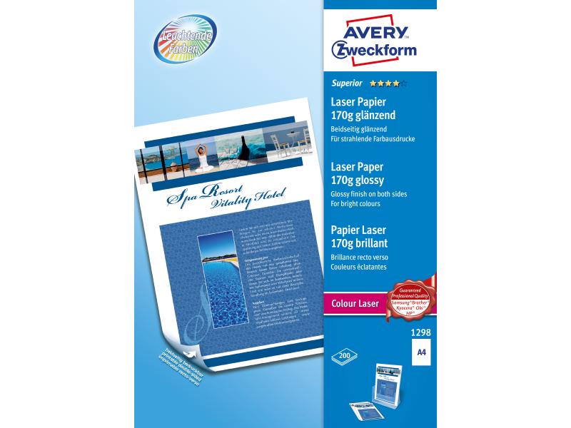 Avery Zweckform Fotopapier Colour Laser A4 170 g/m² 150 Stü Fotopapier, Weiss
