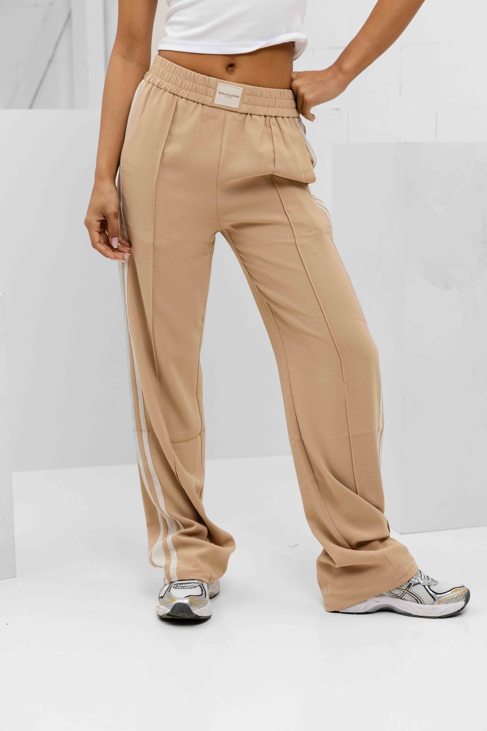 Malelions Studio Loose Fit Broek Dames Beige
