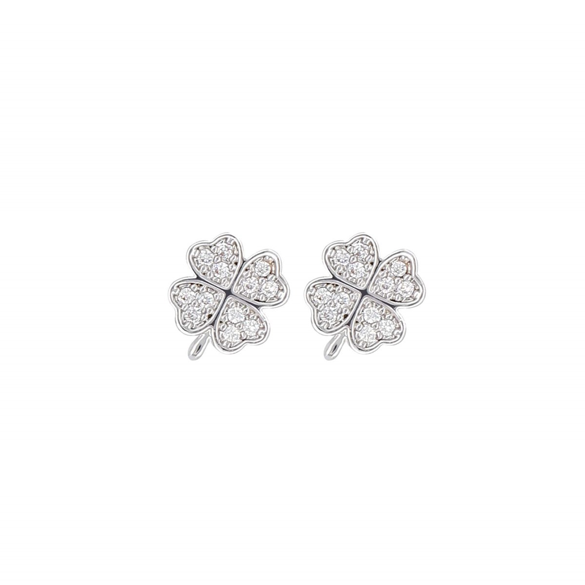 Boucles Trefles coeurs strass