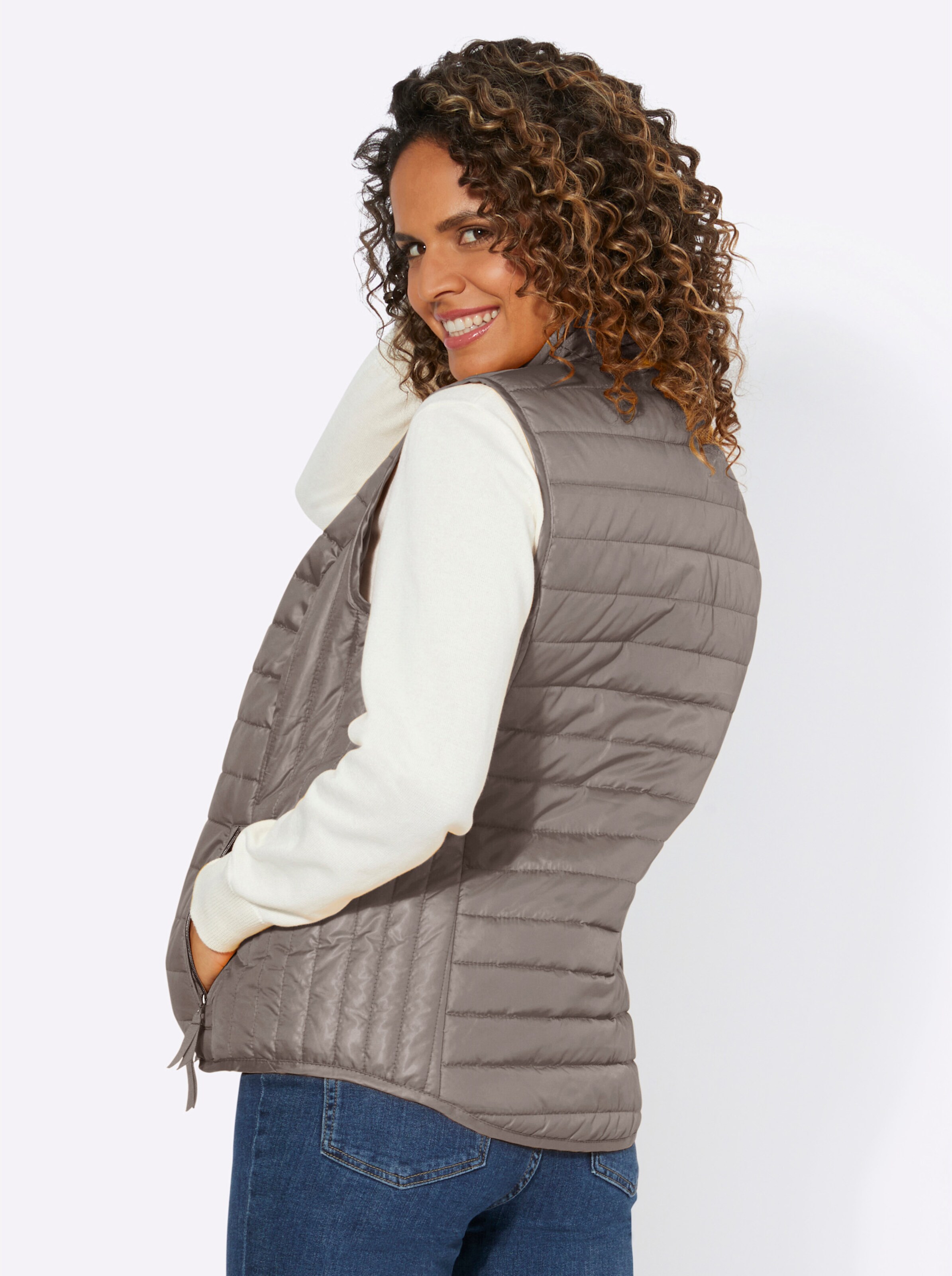 Steppweste in taupe