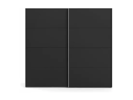 Garde-robe 2 portes Dspinos, Meubles de chambre, Penderie de plain-pied, Placard à vêtements, 243x61 h220 cm, Blanc et Noir