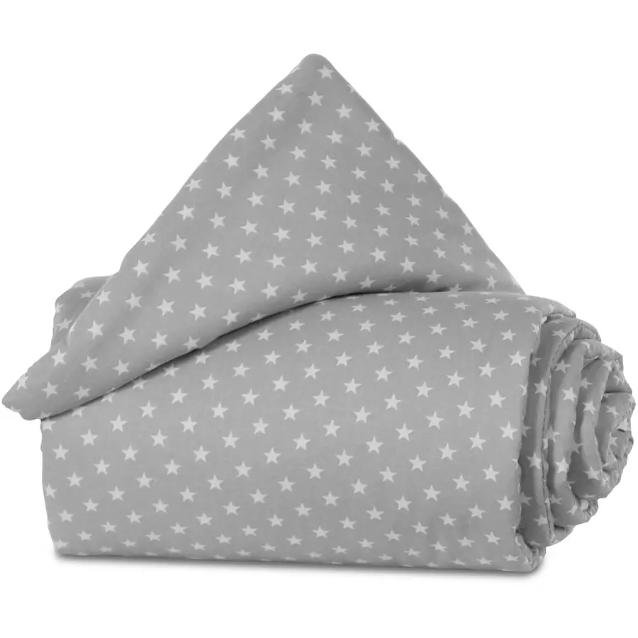 babybay® Nestchen MiniMidi lichtgrau Sterne weiß 157x25 cm