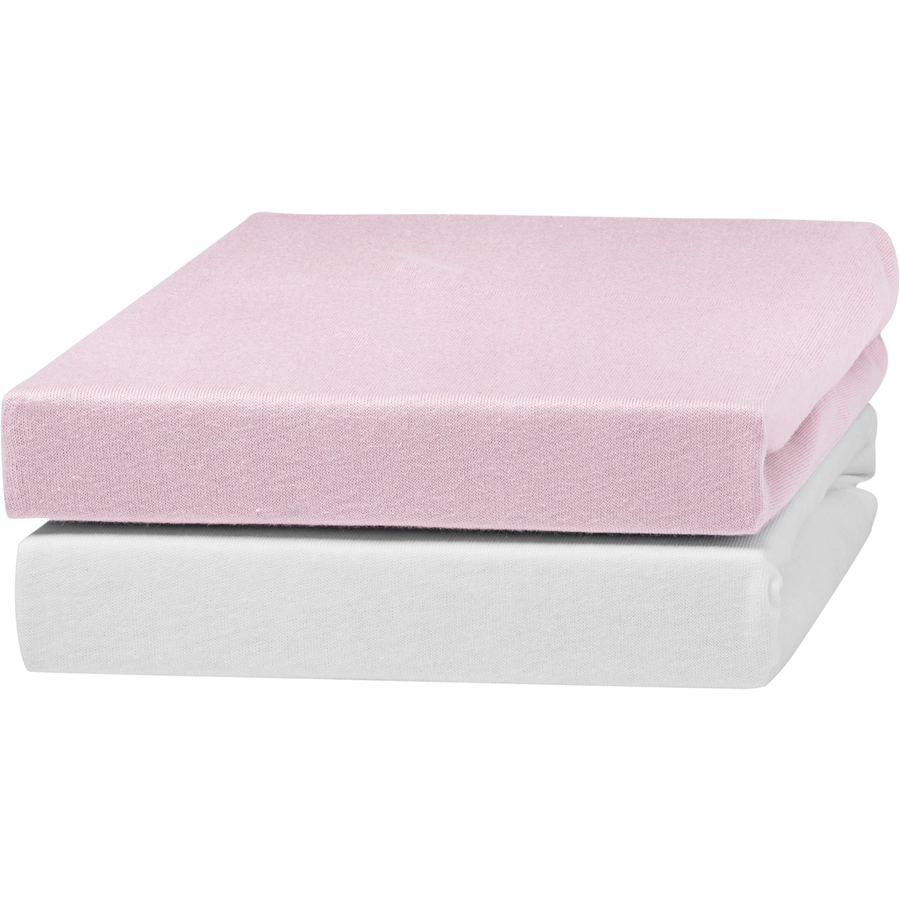 urra Jersey Spannbettlaken 2er-Pack 40 x 90 cm weißrosa