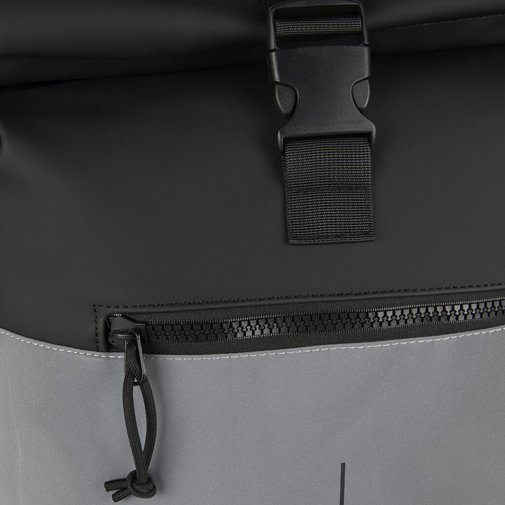 New Rebels Bowie New York Rolltop Backpack Reflective Part Black