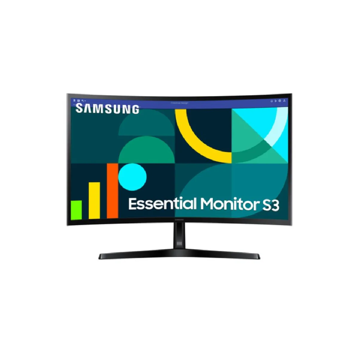 ECRAN 27'' Samsung S27D366GAU Noir 100Hz VA 1920x1080 Incurvé 1800R 16:9 3000:1 4ms 250 cd/m² Pied Inclinable HDMI VGA Casque VESA 75x75