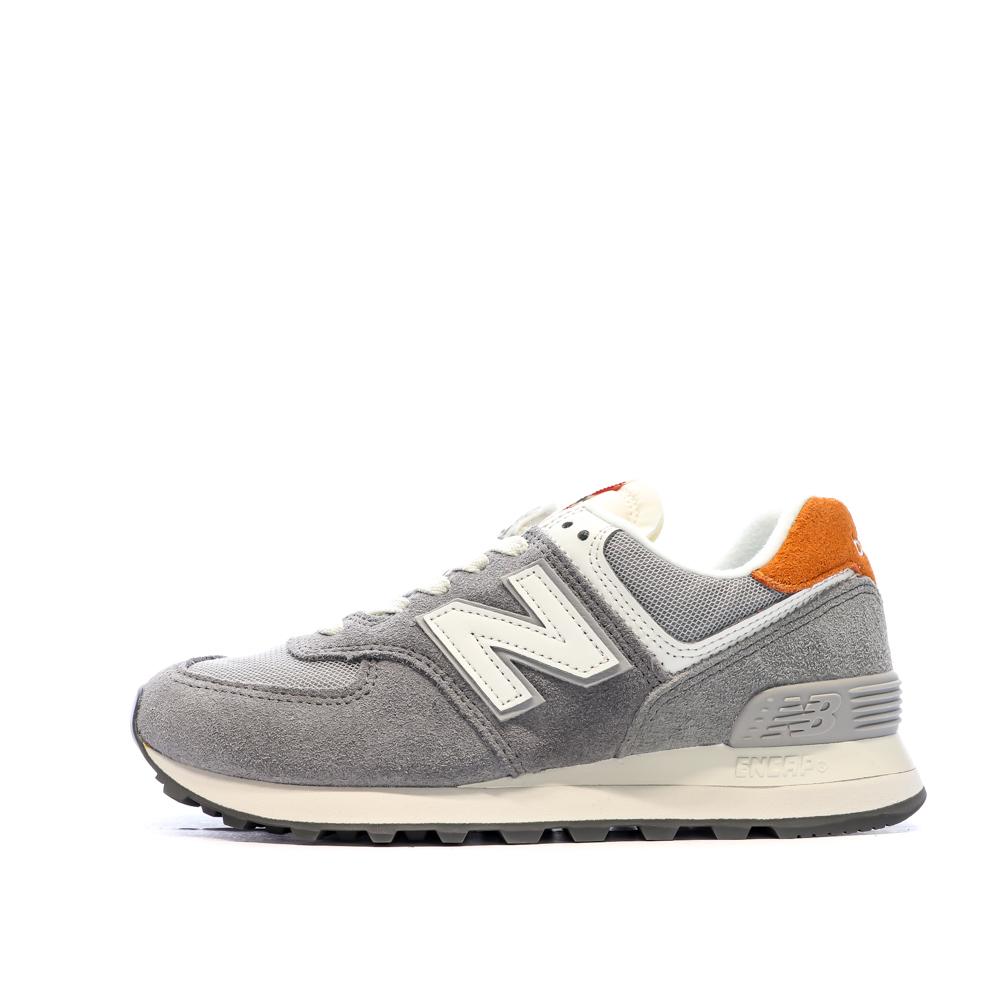 New Balance ML574 Baskets Gris/Orange Garçon New Balance