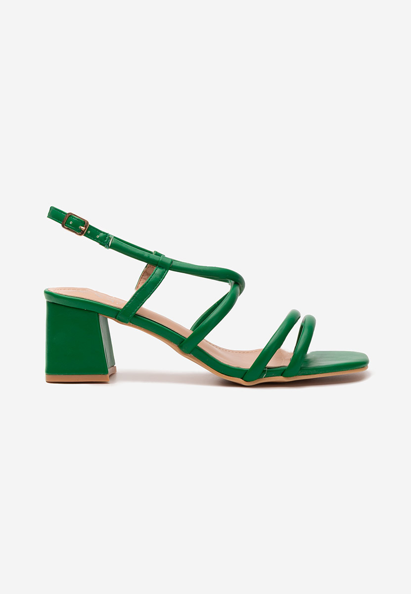 Sandales à talon épais verts Clemena