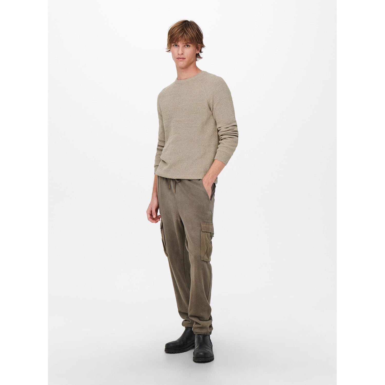 ONLY & Sons  Dennis 12 Structuur Raglan Crew Neck Knit