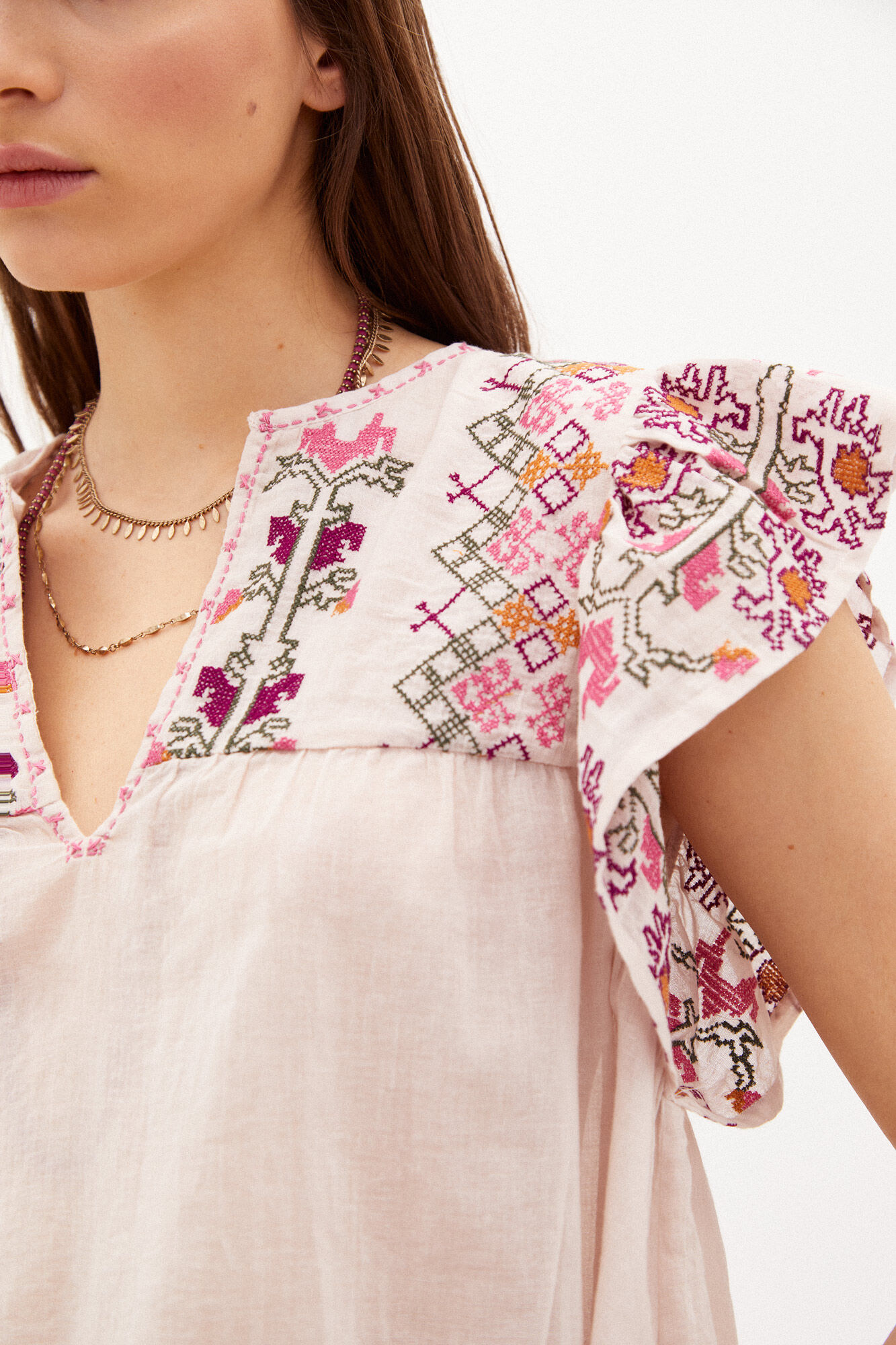 Blusa Amelie de algodão bordado - Várias opções