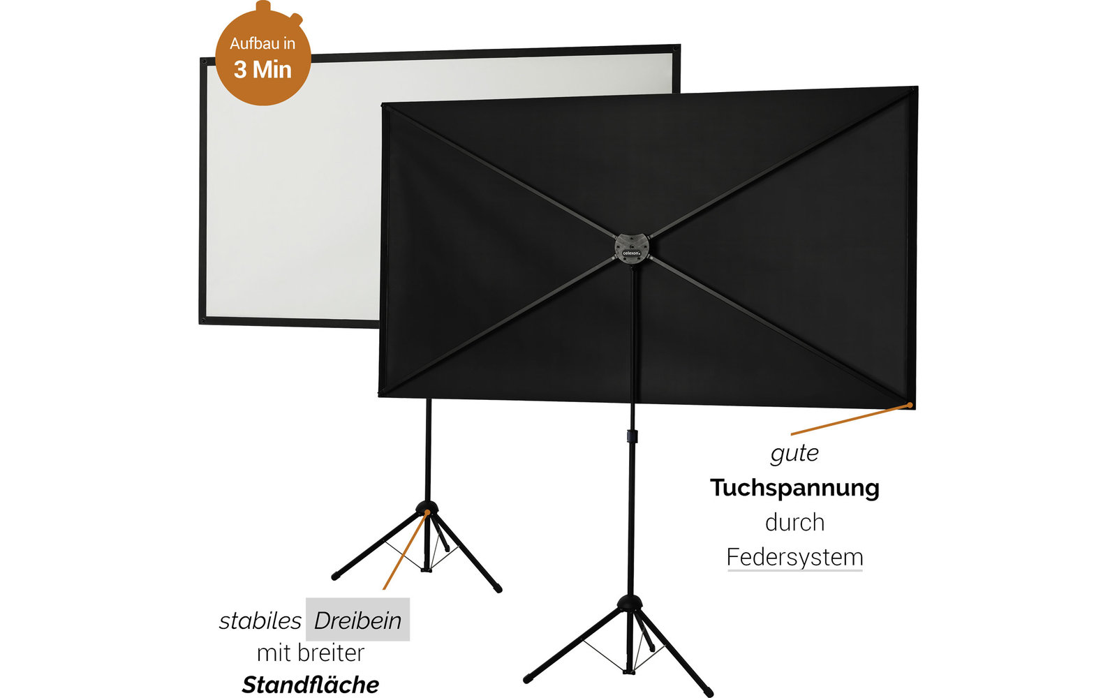Celexon Ultra-lightweight Stativleinwand 177 x 100 cm
