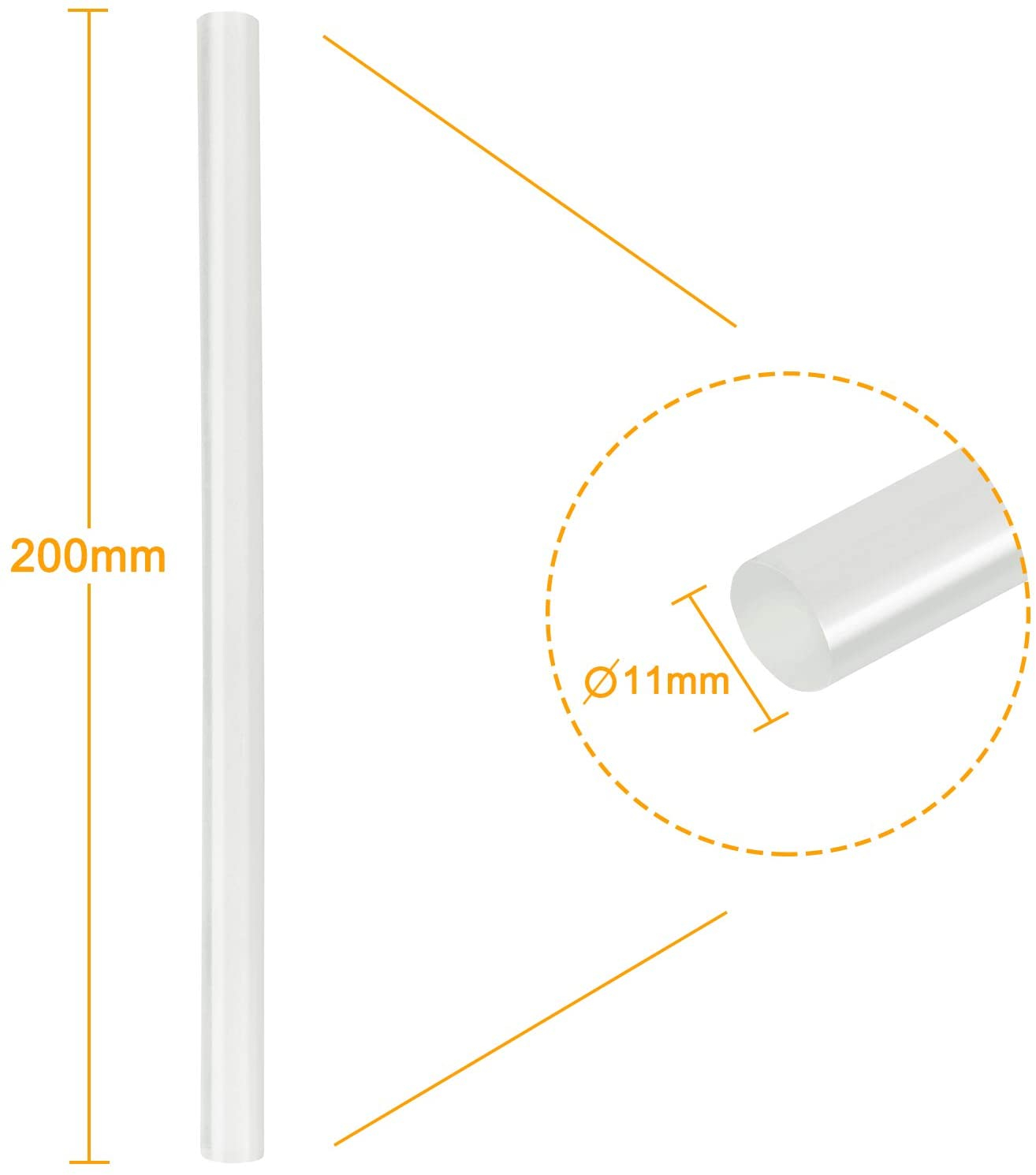 (20er Set) Ø11mm Ersatz Klebe Sticks für Heissleim Klebepistole - Transparent