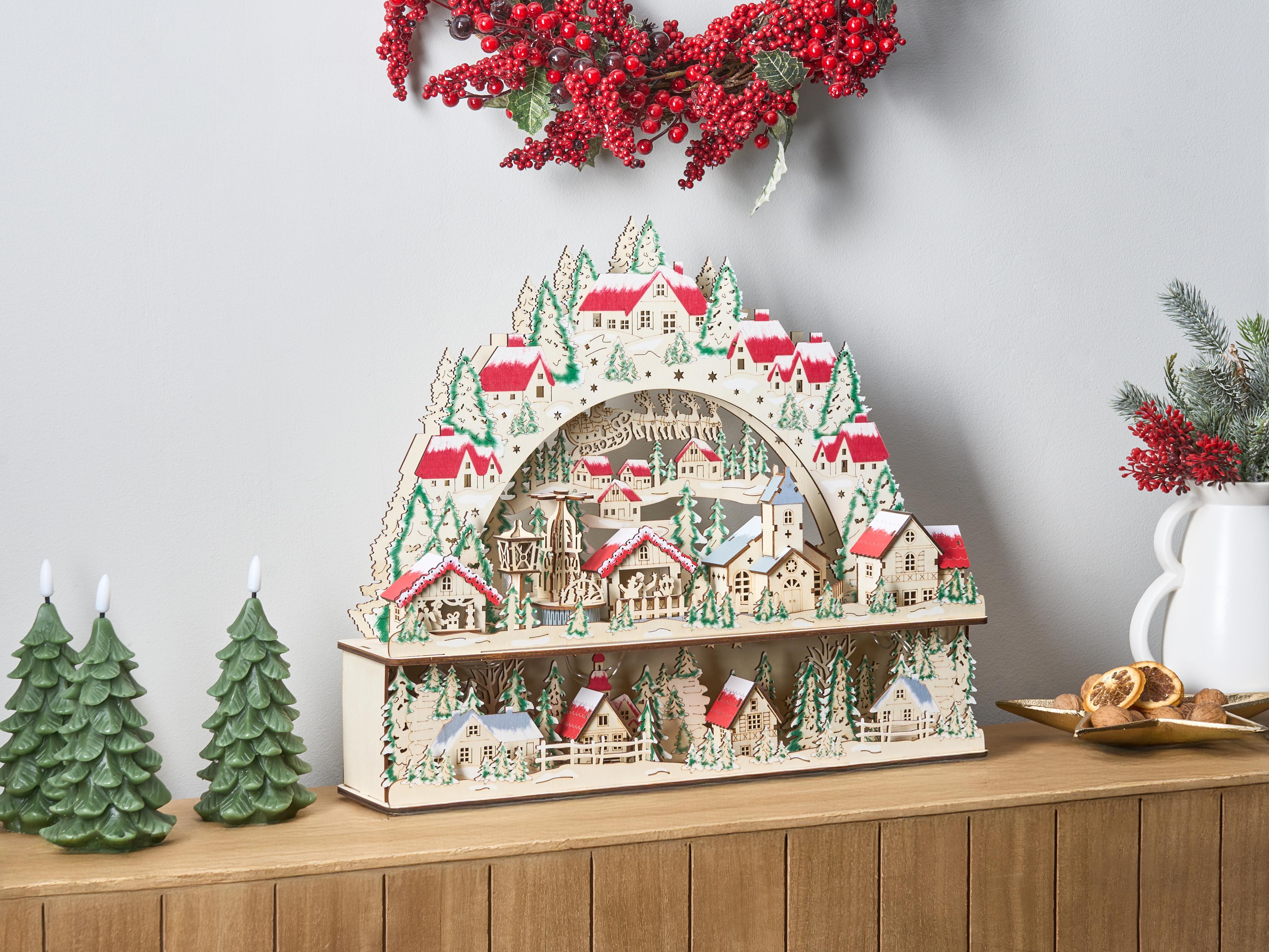 Kerstdecoratie LED BOLKESJO 39 cm Lichtbruin