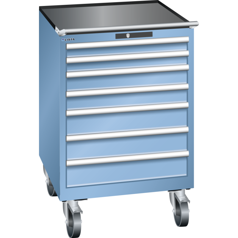 Armoire à tiroirs Lista 36 x 36E  H 111,2 x L 71,7 x P 72,5 cm 7 tiroirs, roues Ø 16 cm Key Lock
