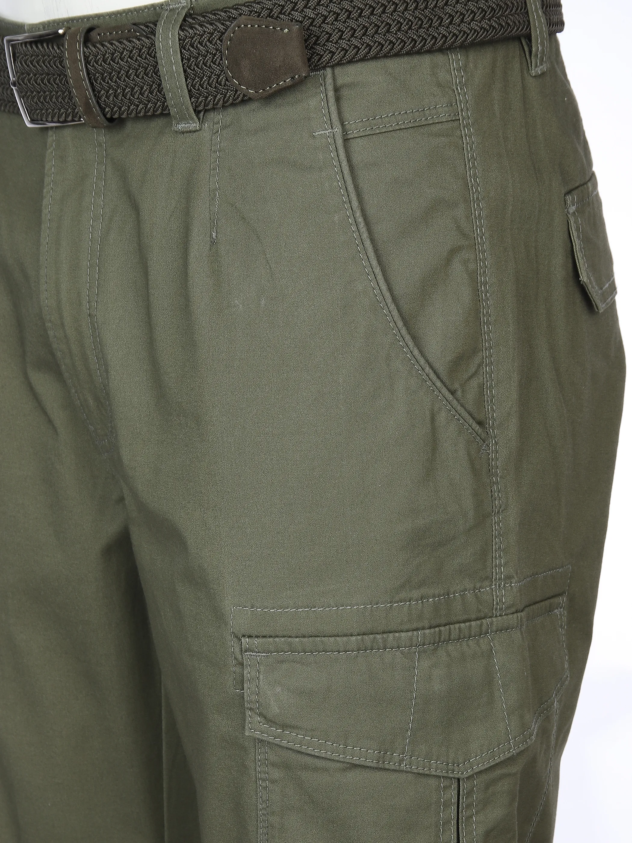 Herren Cargohose mit Flechtgürtel