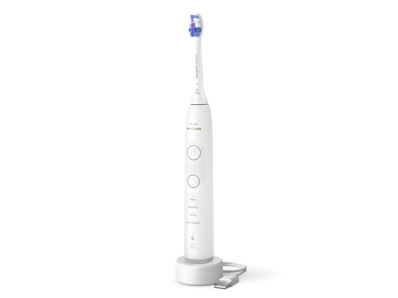 Philips Series 7100 HX7429/02 Genopladelig tandbørste, Voksen, Sonisk tandbørste, Daglig pleje, Gum pleje, Sensitiv, Blegning, 62000 Omdrejninger pr. minut, Sort, Hvid, 2 min, 4 x 30 sek.
