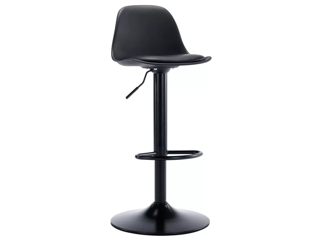 Lot de 2 tabourets de bar en polypropylène et métal - Hauteur réglable - Noir - XAFY