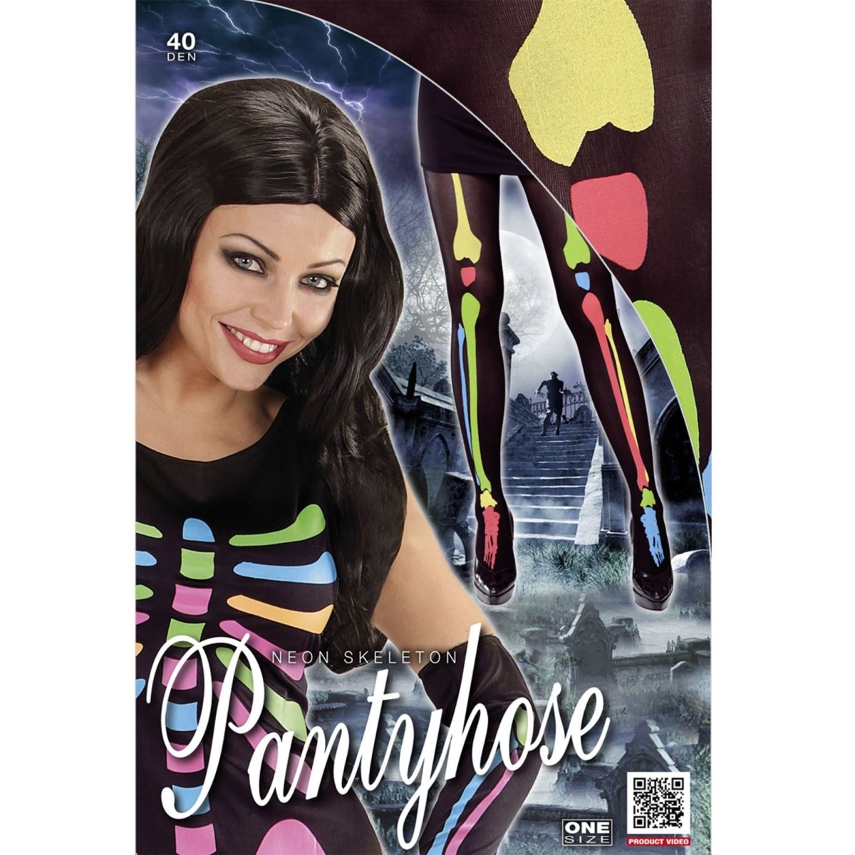 Halloween Panty Gekleurd Skelet