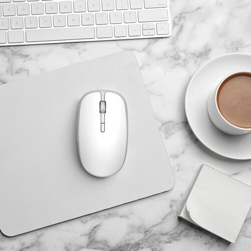 Souris Accsup rechargeable sans fils blanche bicolore - 2.4G & Bluetooth