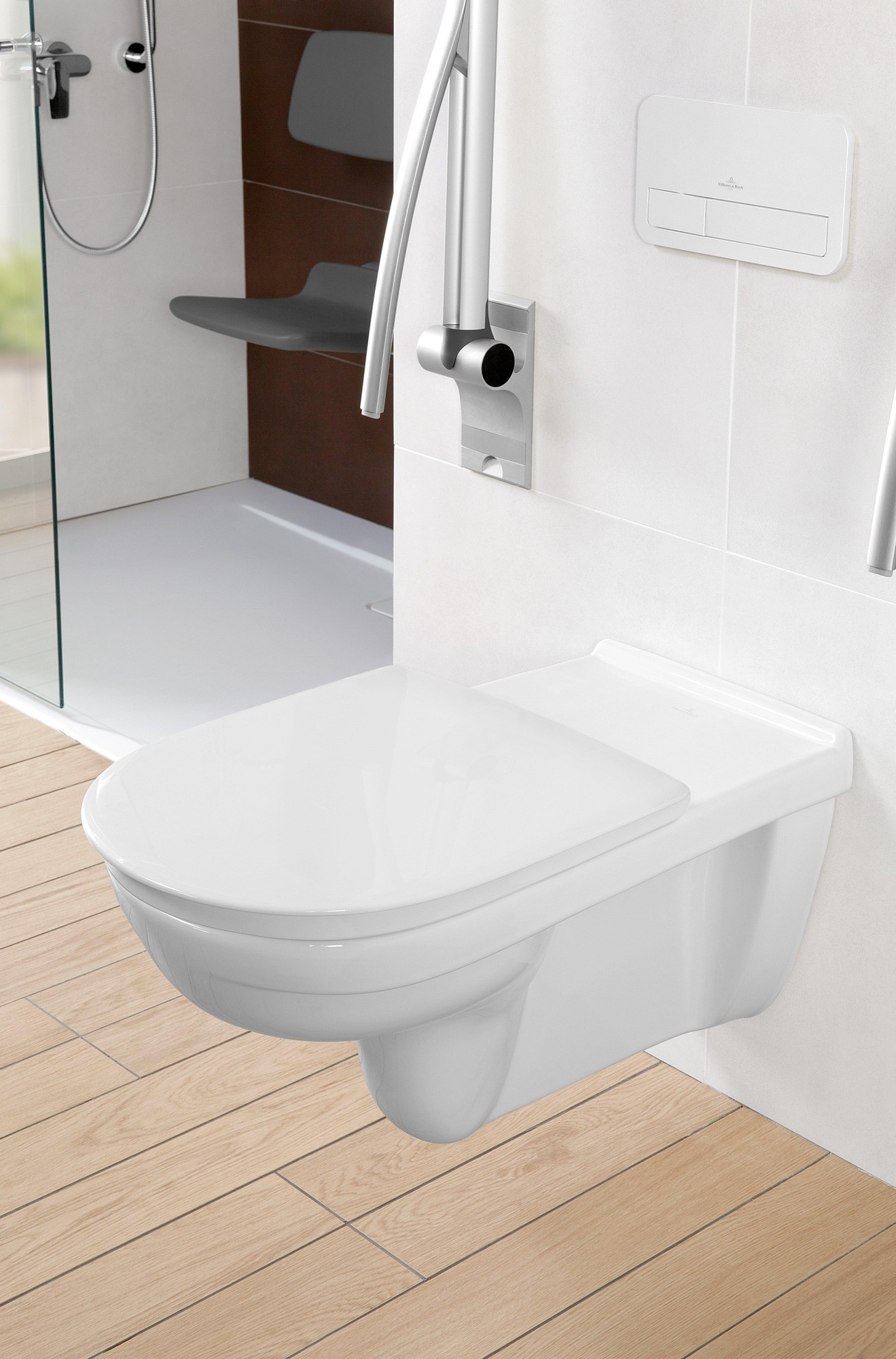 Villeroy & Boch ViCare randloos toilet extra lang gebogen CeramicPlus wit glans
