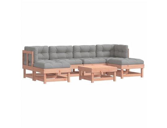 LES TENDANCES - Salon extérieur Salon de jardin-bois rosé-7 places-61x61x62-472970