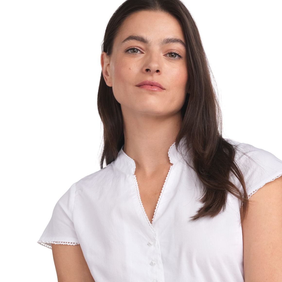 Gina Benotti Damen Dirndl-Bluse mit Spitze weiss