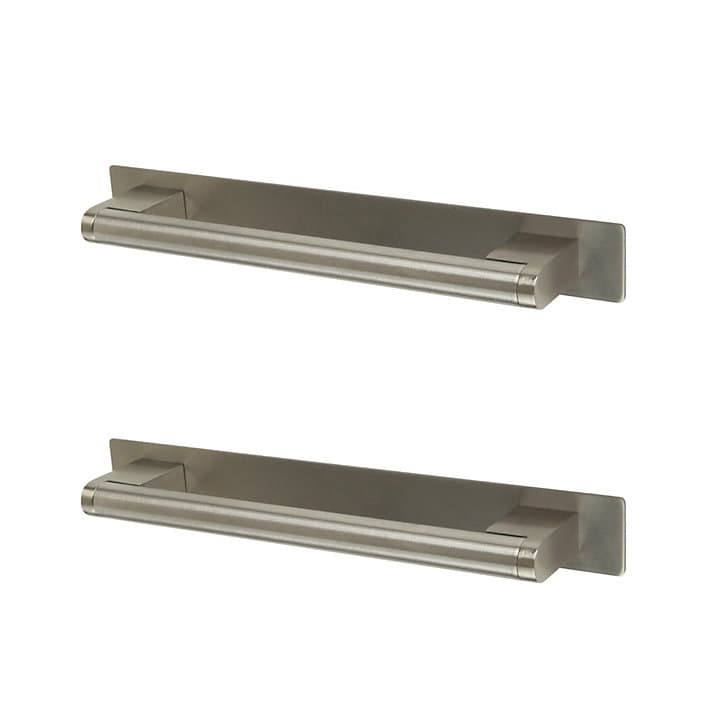 Poignée de meuble de cuisine GoodHome Khara effet nickel L. 18,8 cm, 2 pièces