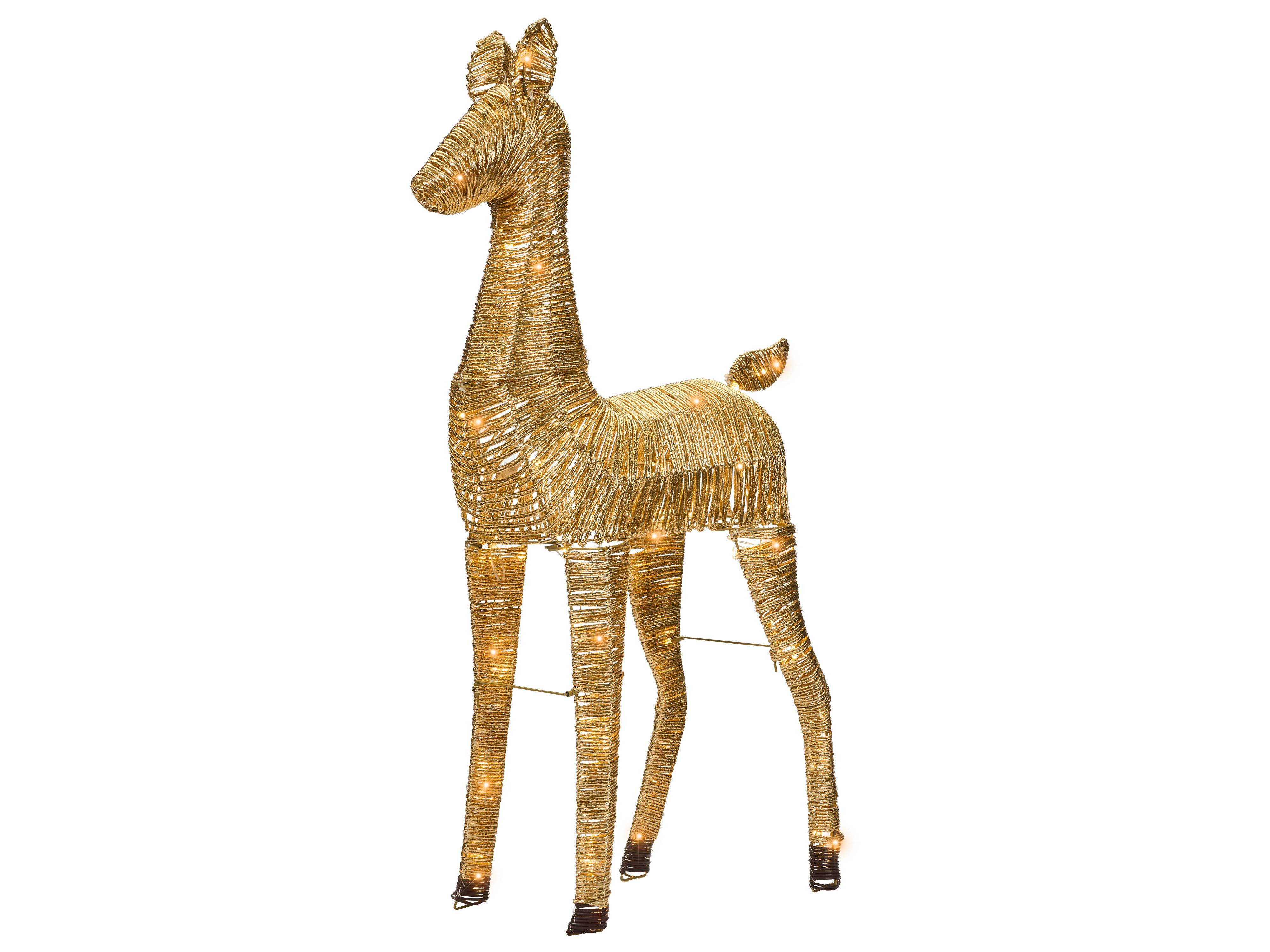 Kerstdecoratie LED AKUREYRI Rendier 110 cm Goud