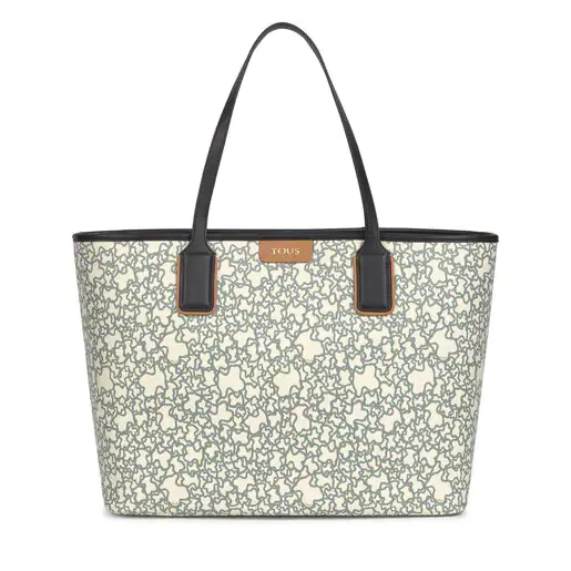 Bolsa tote grande Kaos Mini bege e preta com nécessaire.