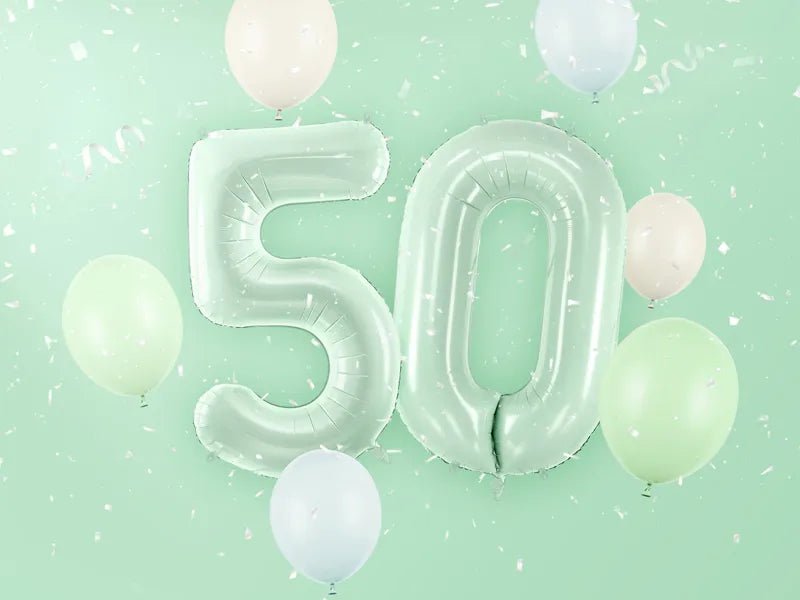 5 Jaar Cijfer Ballon Mintgroen Leeg 72cm