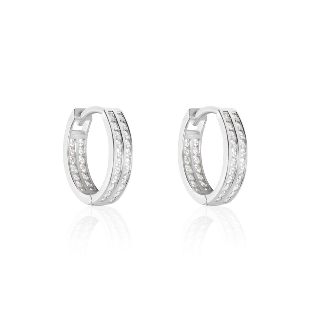 Créoles Argent Blanc Taki Oxydes De Zirconium