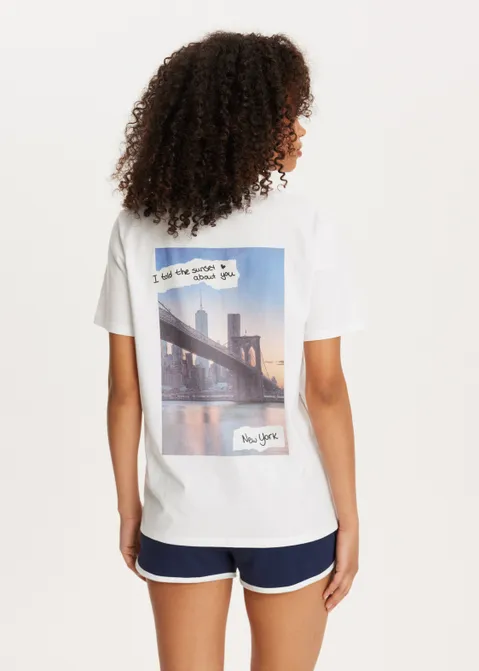 T-shirt met fotoprint wit (WIT)