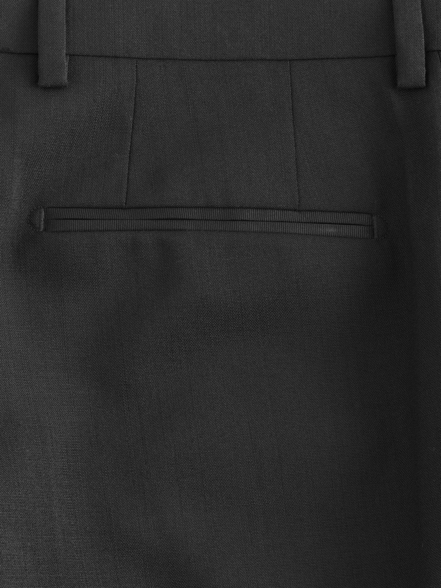 Zwart - Slim Fit Signature Nova Fides 100% Italian Wool Tuxedo Suit Trousers