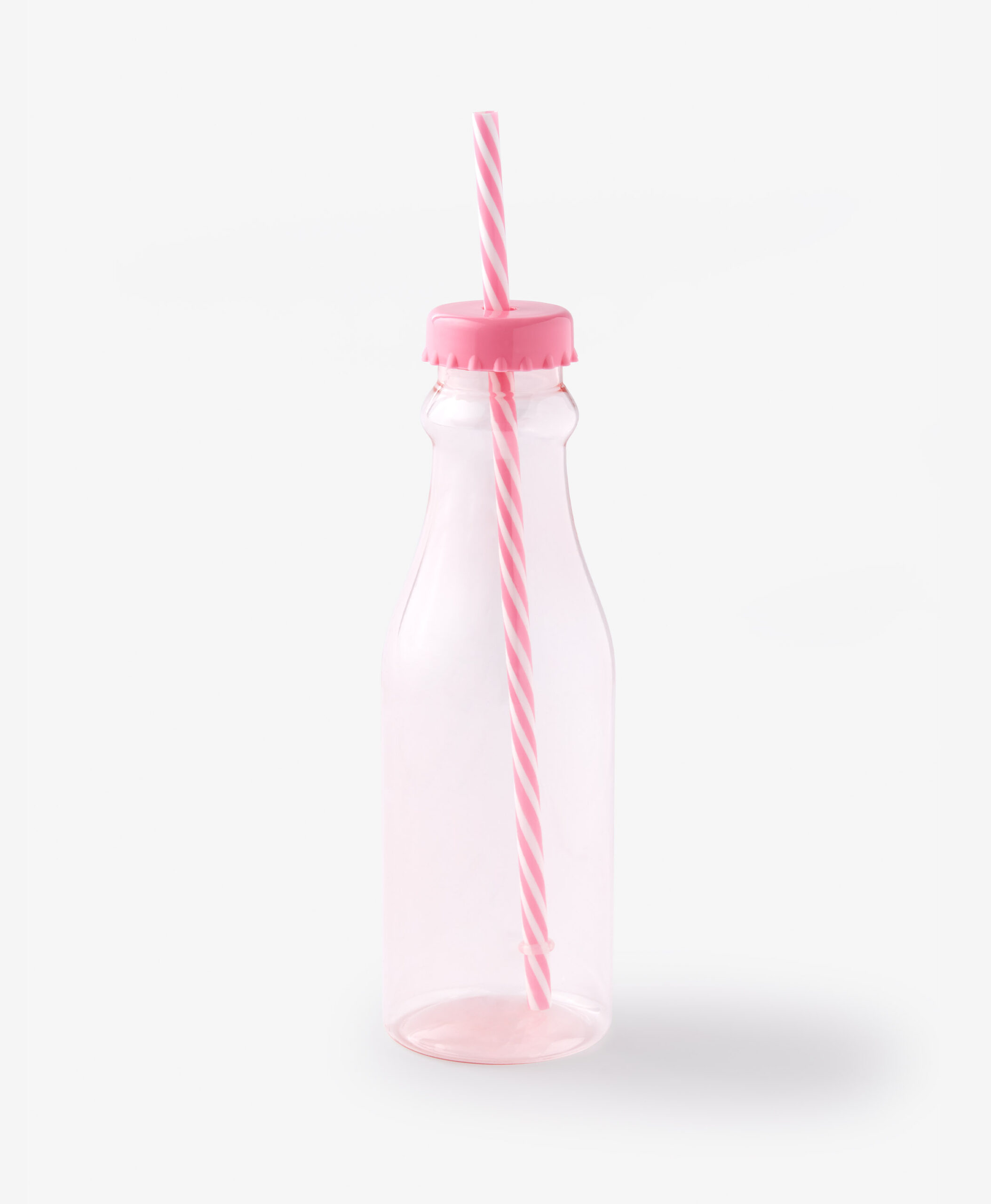 Wasserflasche mit Strohhalm