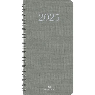 Agenda de poche spiralé Galway - 1 semaine sur 2 pages - 9,5 x 17 cm - olive - Oberthur