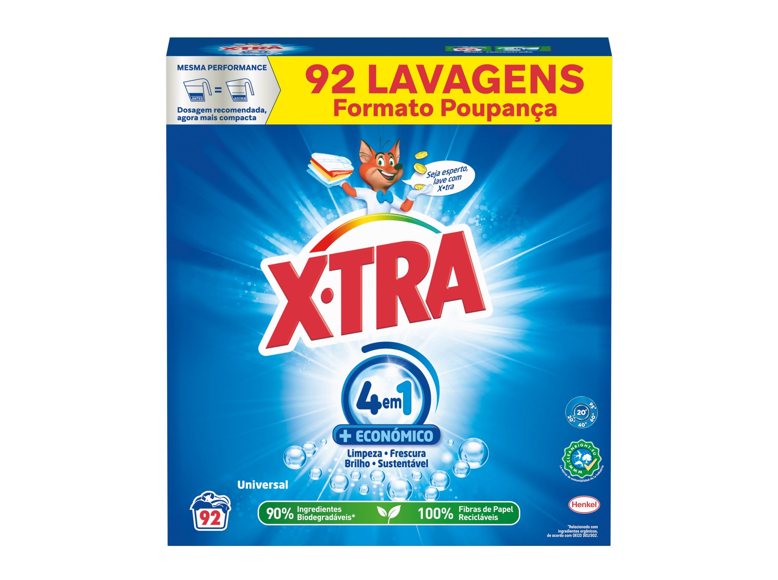 DETERGENTE X-TRA ROUPA MÁQUINA PÓ UNIVERSAL 92 DOSES