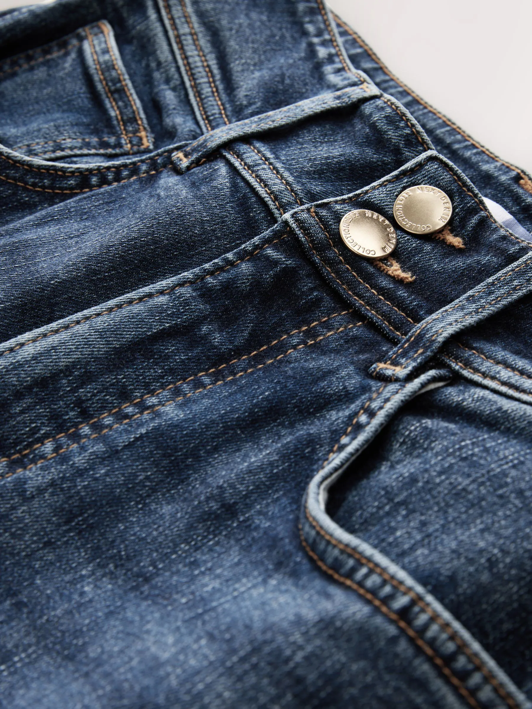 Donkerblauw - High Rise stretchy Jeans met wijde pijpen