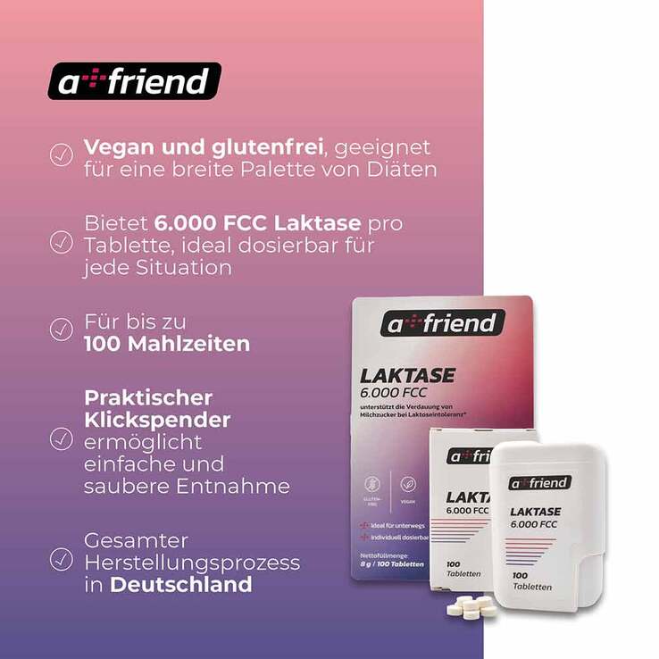 A Friend Laktase 6.000 FCC bei Laktoseintol.Tabletten , 100 St