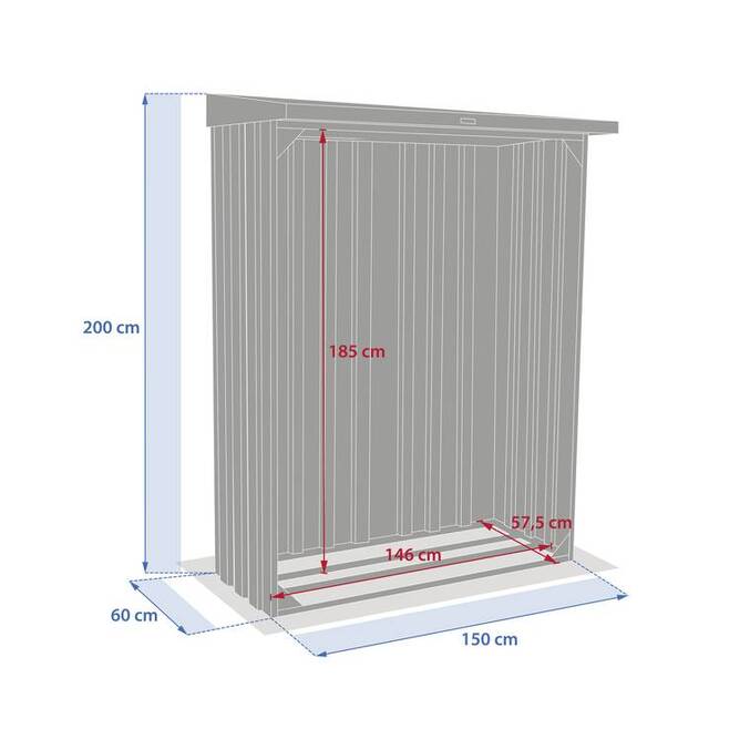 Abri bûches FORGIA Graphite