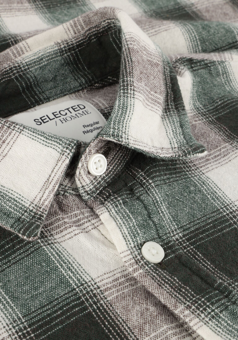 SELECTED HOMME donkergroene selected homme casual overhemd regbaldo shirt