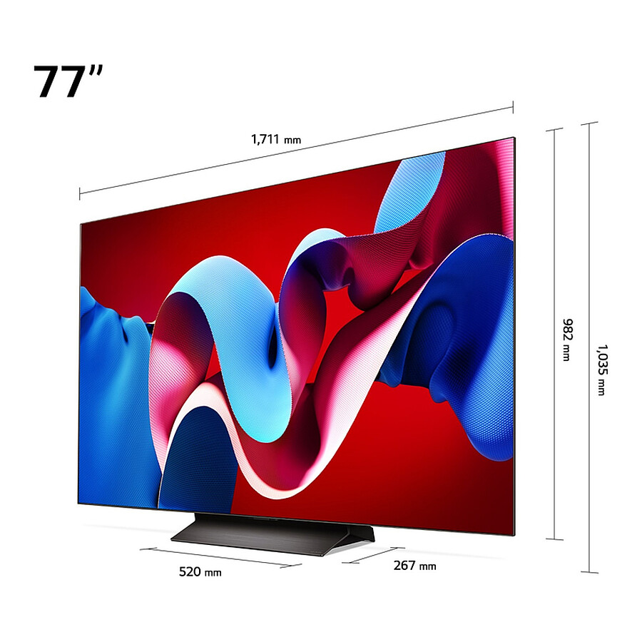 LG OLED77C4 + S95TR - TV OLED 4K UHD HDR - 195 cm - Barre de son 9.1.5