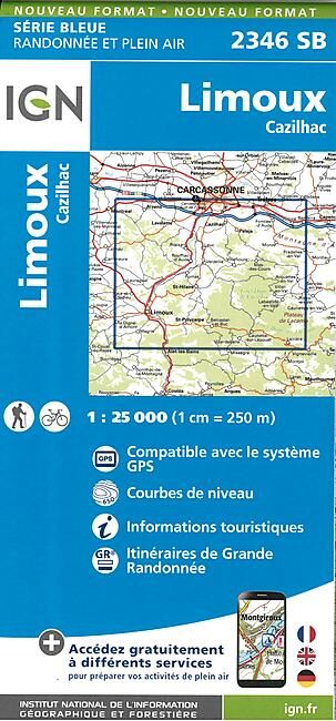 IGN - 2346 SB LIMOUX CAZILHAC 1 25 000