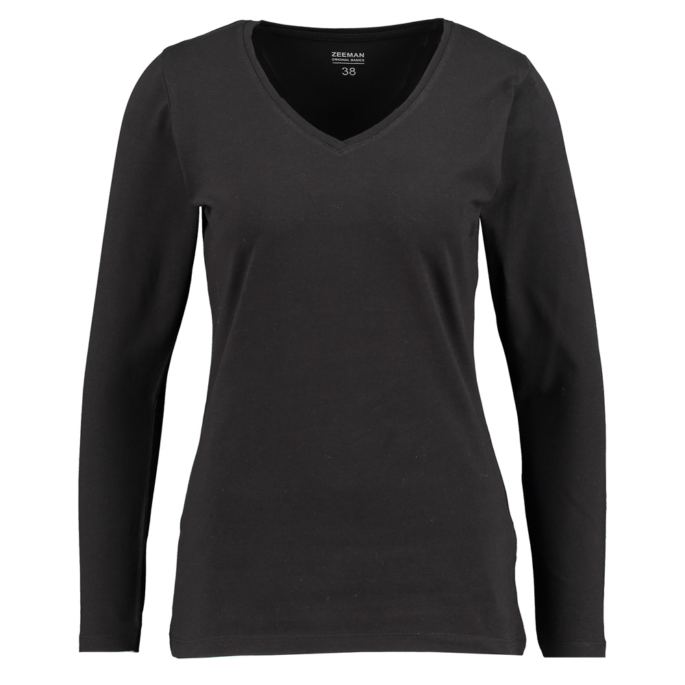 Dames T-shirt  - Stretch Zwart kopen? Goed en goedkoop